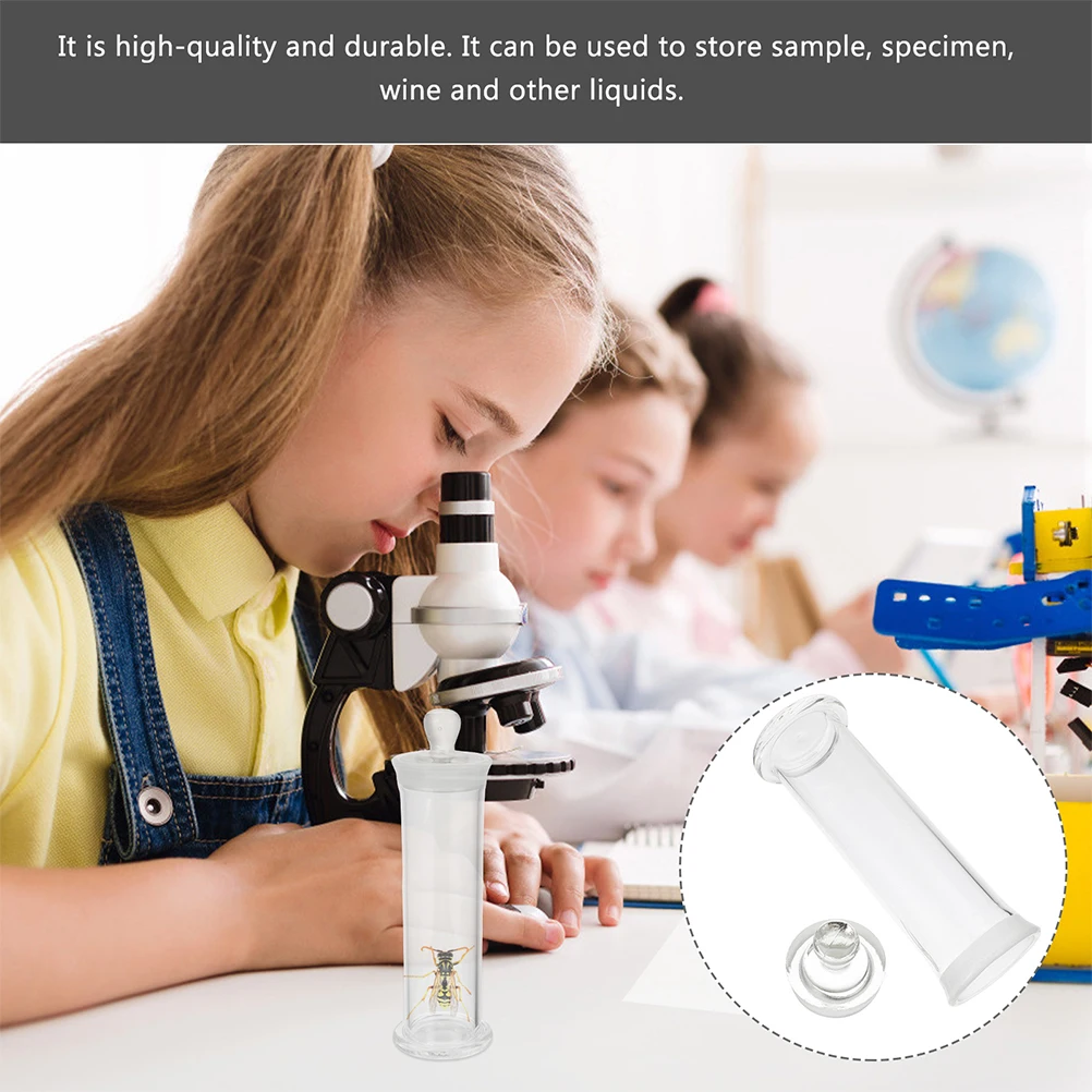 

2Pcs Laboratory Sample Bottle Clear Borosilicate Glass Specimen Vial with Seal Cap for Experiment Supplies Storage Chemistry