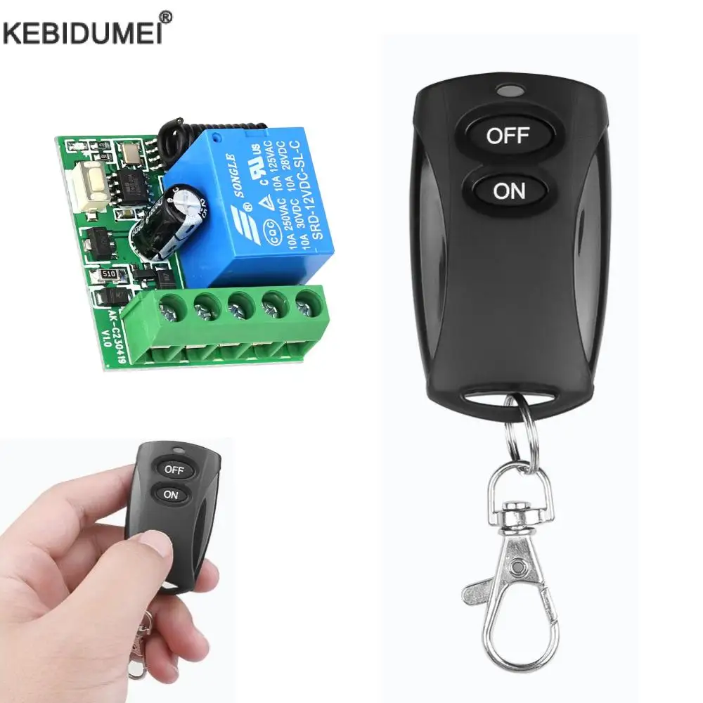 433Mhz Smart Switch Universal Gate Remote DC 12V 10A Relay Receiver Module RF Transmitter DIY for Garage Door LED Lighting