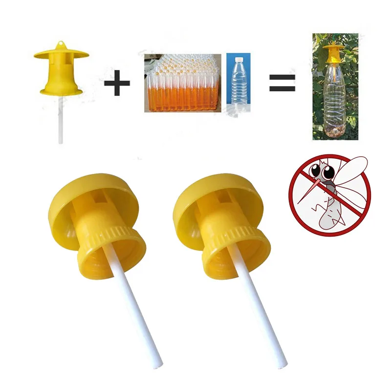1/2PCS Fruit Killer Plastic Yellow Drosophila Trap Fly Catcher Pest Insect Control For Home Farm 6*6*2Cm