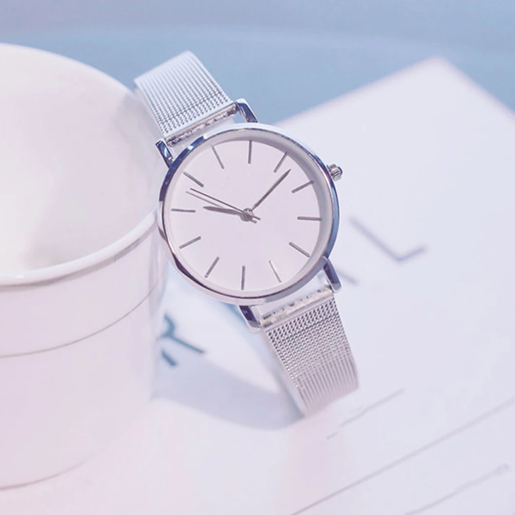 

1 шт. элегантные наручные часы модные женские часы водонепроницаемые часы подарки на день рождения для отображения времени серебристо-белые