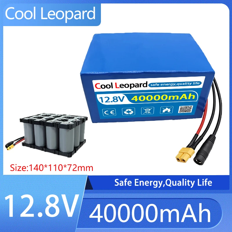 New 32700 4S3P 12.8V 40Ah Lifepo4 Battery Pack,For 12V Power Supply Electric Boat Replacement Battery,40A Same Port Charge