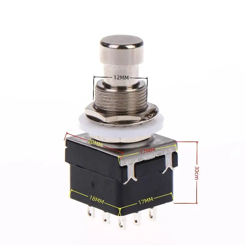 1/3Pcs Button Direct Conversion Switch 9 Pin 3PDT Latching Guitar Switch Guitar Effects Pedal Box Stomp Foot True Bypass