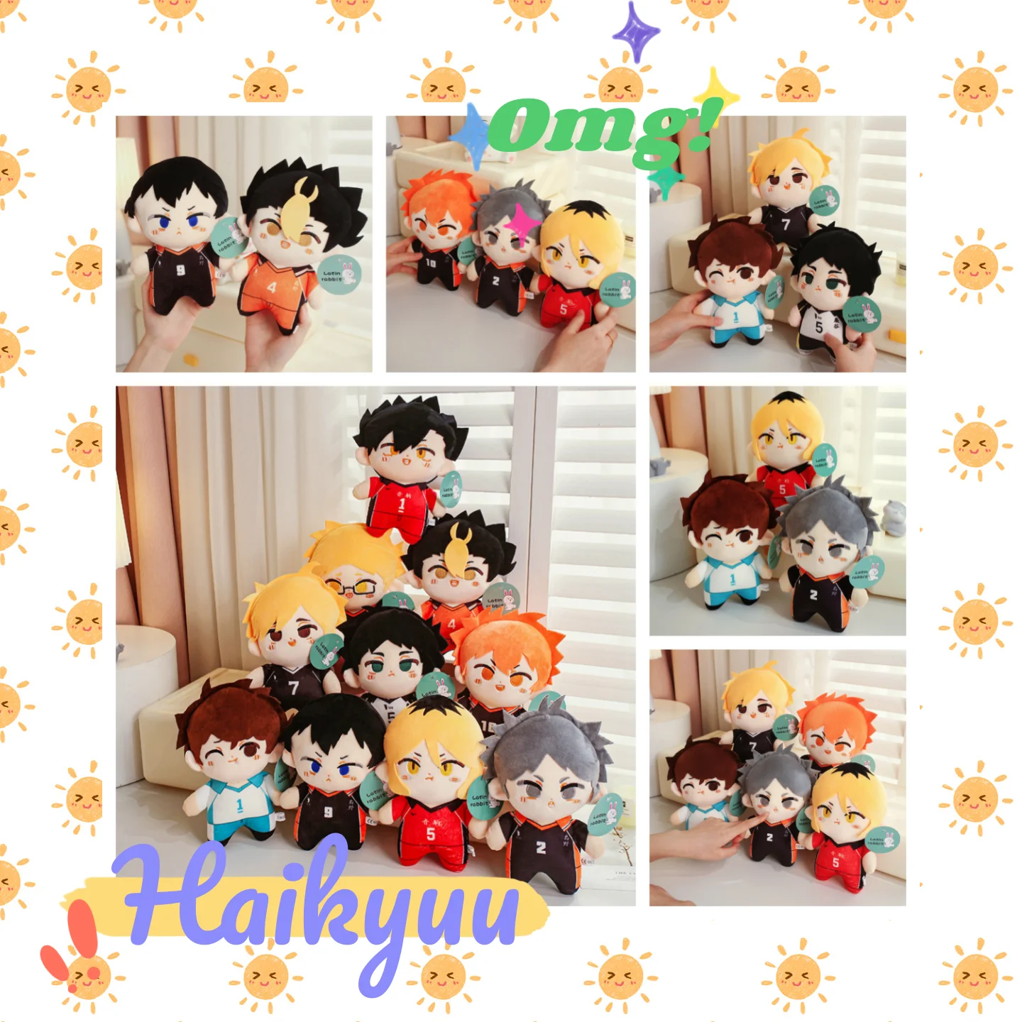 

New Haikyuu Plush Hinata Shoyo Toy Tobio Kageyama Doll Kei Tsukishima Oikawa Tooru Kozume Kenma Miya Atsumu Akaashi Keiji