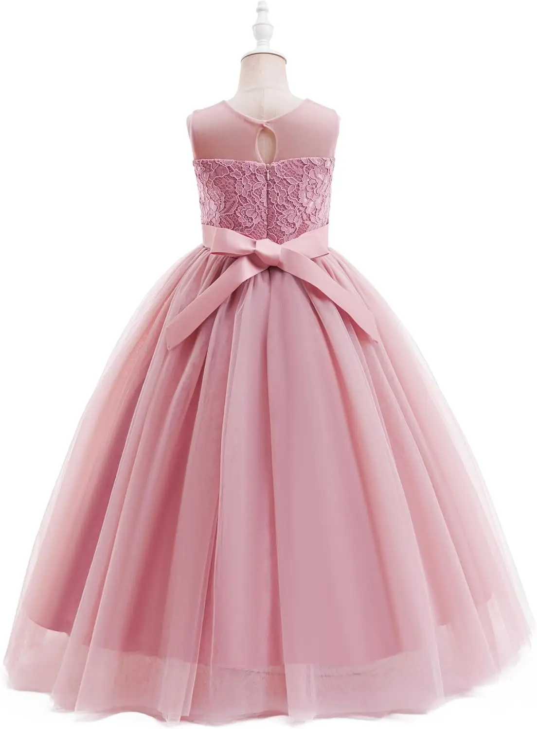 Mädchen Blumenmädchenkleid Tüll Spitze Hochzeit Party Brautjungfer Geburtstag Festzug Formelle Kleider Mädchenkleid Ballkleid