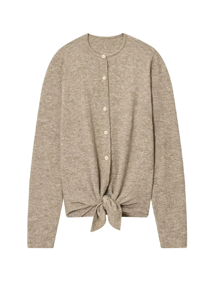 HH Women Autumn Knit Coat Long Sleeve Single-Breasted Cardigan Female Fashion Casual Loose Versatile Street Style Cardigan Top