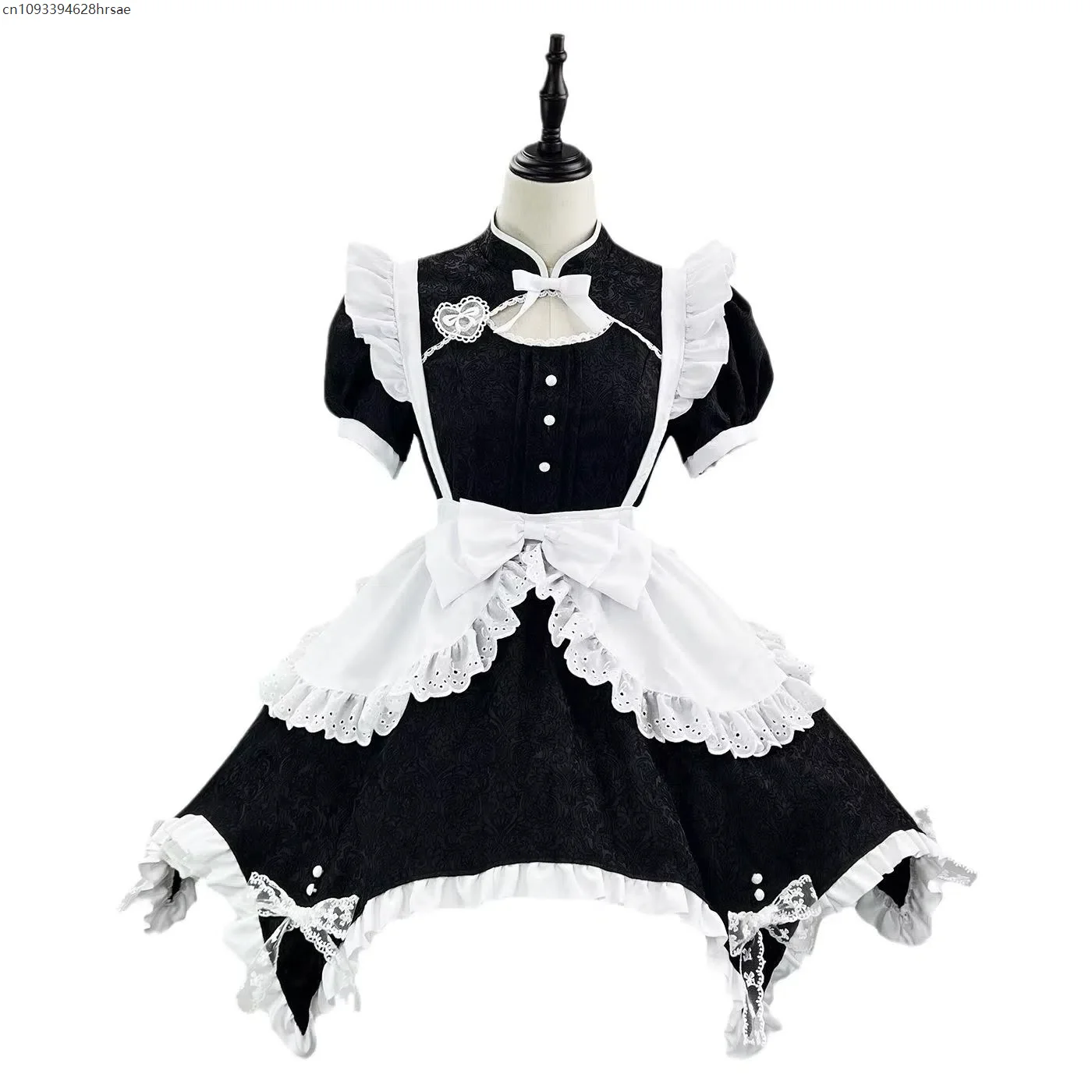 

Black Lolita Dress Suit Vintage Maid Cosplay Costume Chinese Style Lolita Dress Retro Lace Bow Gown Women Outfit