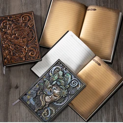 1Pcs Creative Retro 3D Relief A5 Notebook Journal Embossed Writing Notebook Handmade Leather Cover Diary Gift Office Supplies