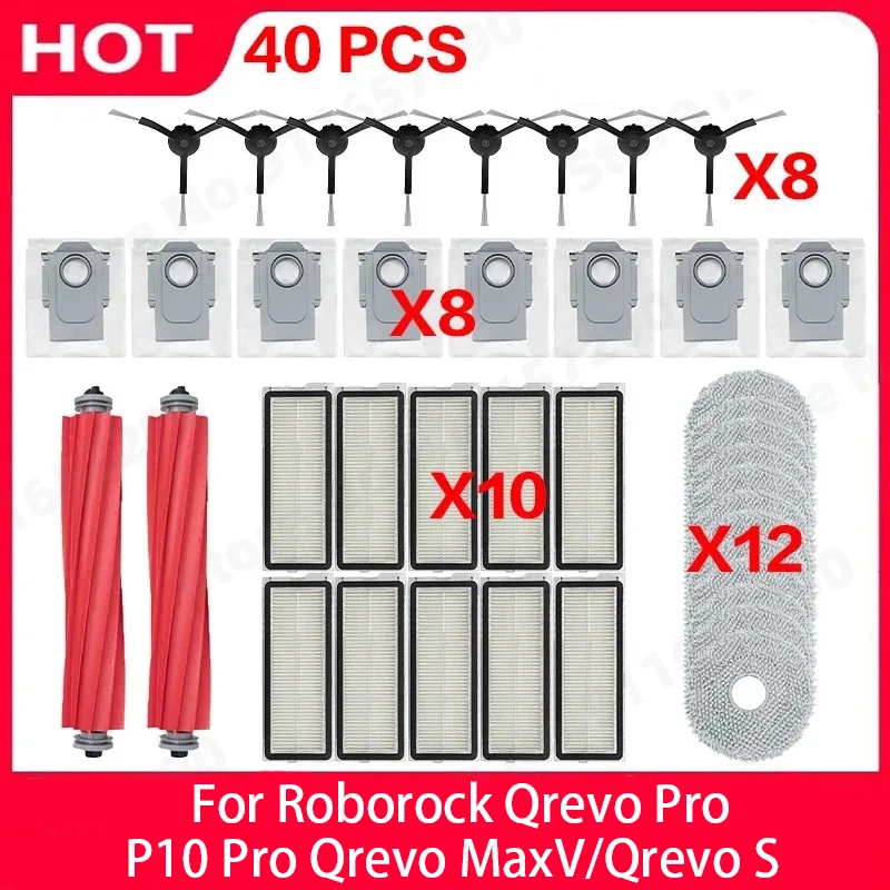 Fit for Roborock Qrevo Pro/ P10 Pro / Qrevo MaxV/ Qrevo S Parts Robot Vacuum Mop Hepa Filter Main Side Brush Accessories