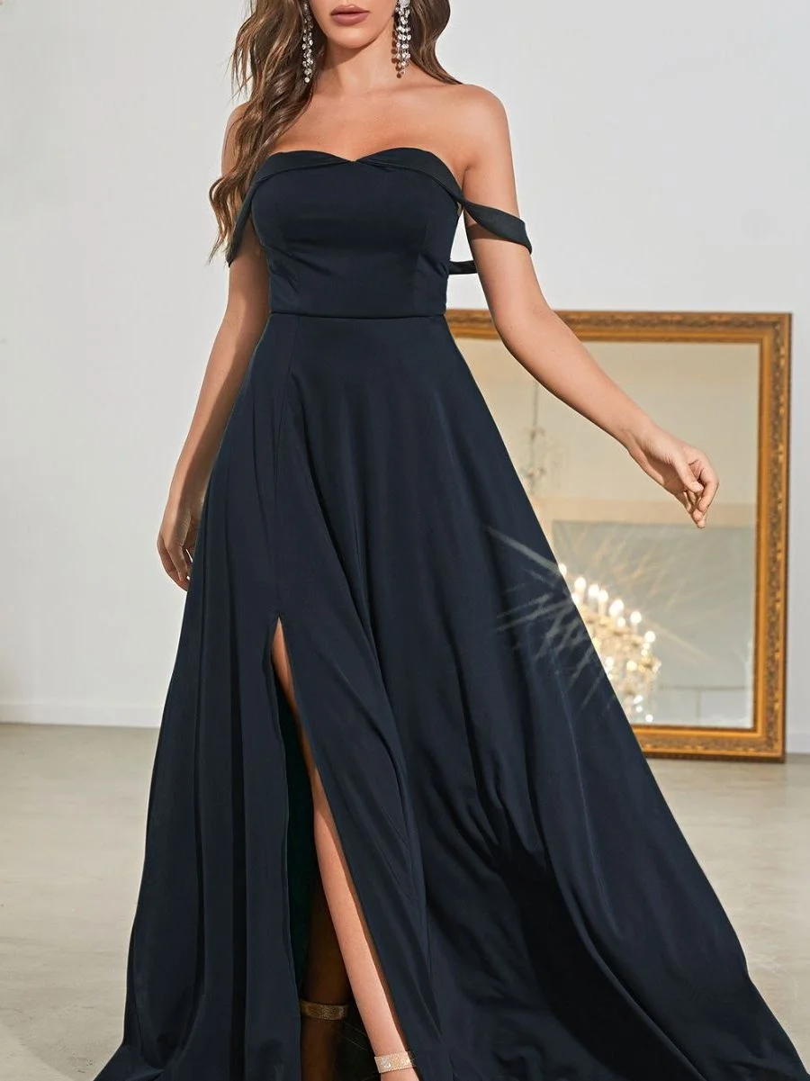 Robe de soirée longue en mousseline de soie, fente Dr, taille haute, magnifique jupe pivotante, cadeau léger transfrontalier