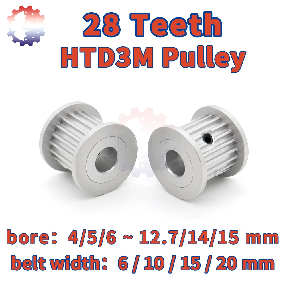 

28Teeth HTD 3M Belt Pulley 3M Pulley Bore 4/5/6~15mm Belt Width 6 10 15 20mm Synchronous Wheels 28T 28 Tooth HTD3M Timing Pulley