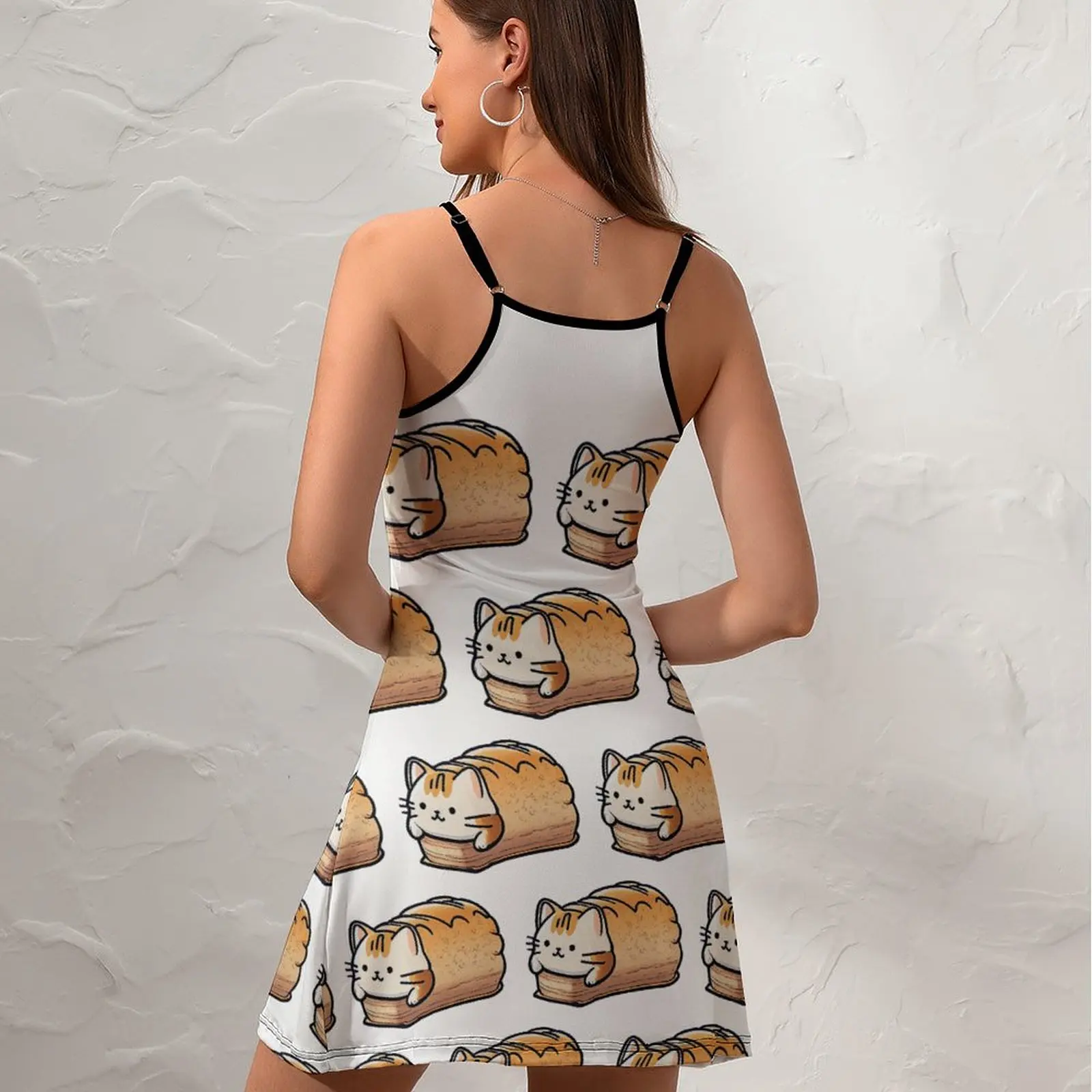 Heavy Mental Music Cats Meme Cute Cat Loaf 10 Novelty Sexy  Woman's Gown  Women's Sling Dress Humor Graphic Cocktails The Dress