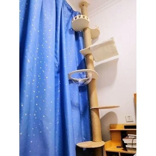 Cat Tree Scratching Post Floor To Ceiling Adjustable Cat Scratcher Protecting Furniture Natural Thicken Scratching Post Hummock