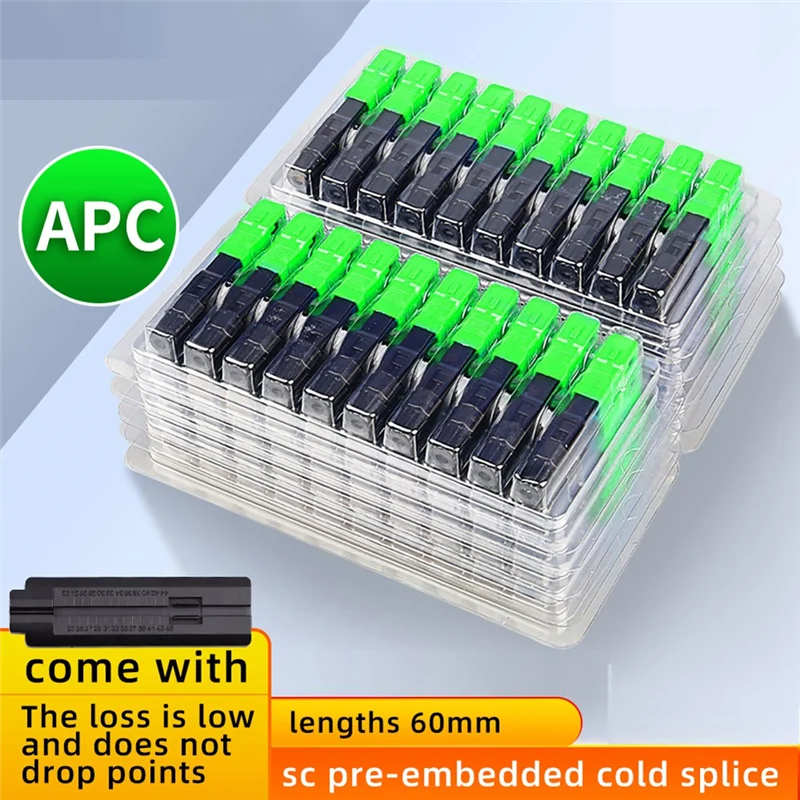 M18K-الألياف البصرية موصل SC-APC الباردة لصق عدة 100 قطعة الألياف البصرية موصل FTTH جزءا لا يتجزأ من الأسلاك الجلدية موصلات سريعة