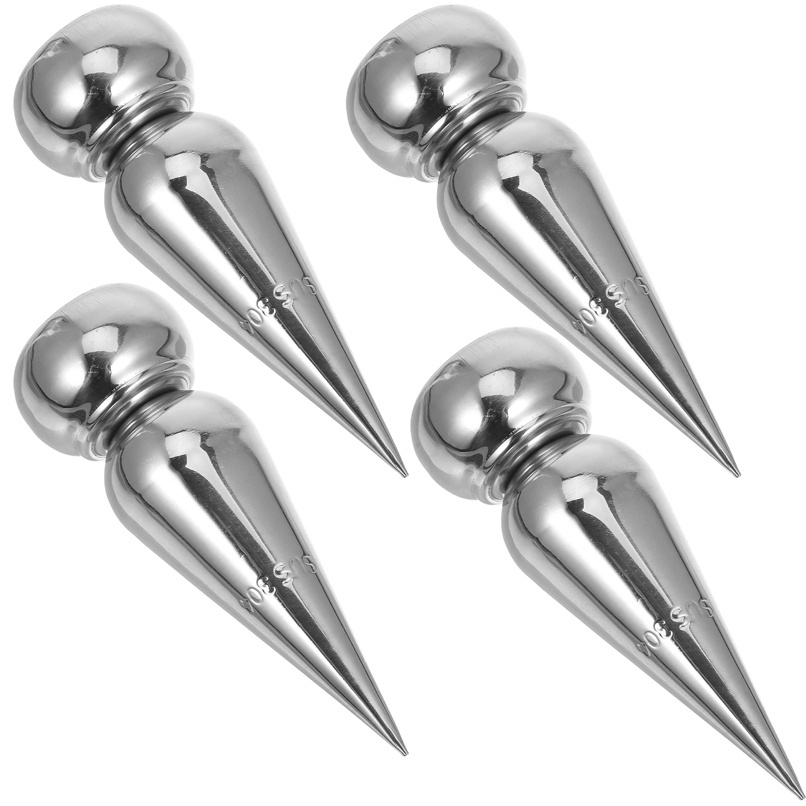 

4 Pcs Conical Head 25mm Round Tube Stainless Steel Fence Topper Anti Climbing Garden Decorative Spikes Finials