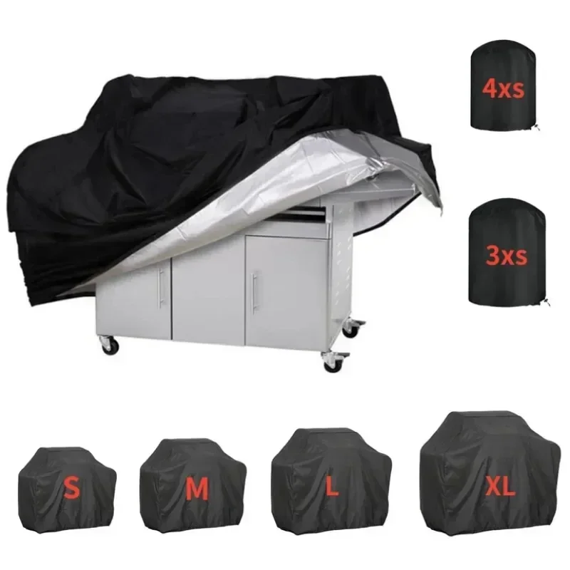 

BBQ Cover Anti-Dust Waterproof Heavy Duty Grill Cover Rain Protective Round Rectangle Outdoor Barbecue Cover Accessories