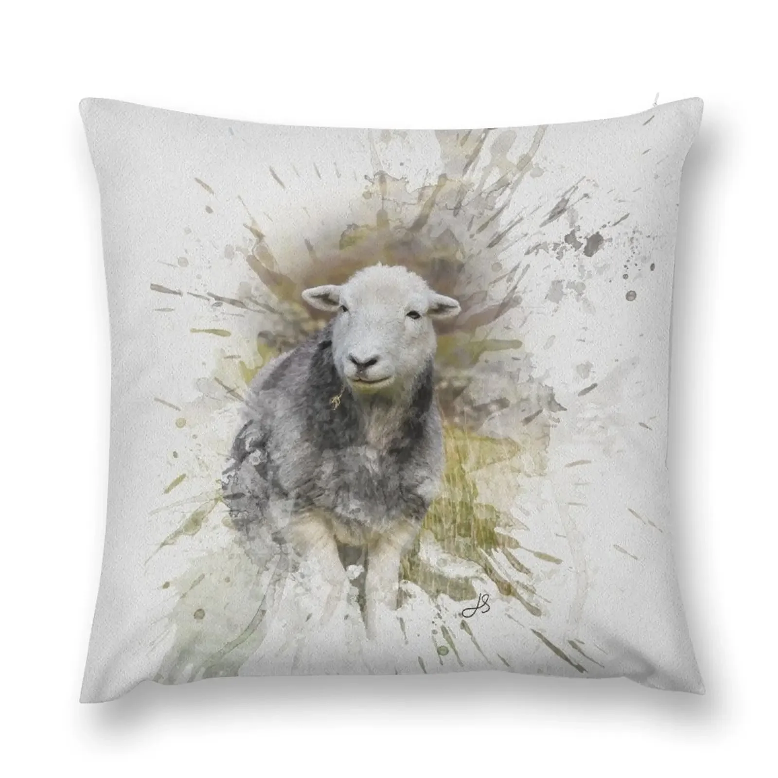 Herdwick Sheep Watercolour Photograph Throw Pillow luxury home accessories Cushion Cover Luxury Embroidered Cushion Cover pillow