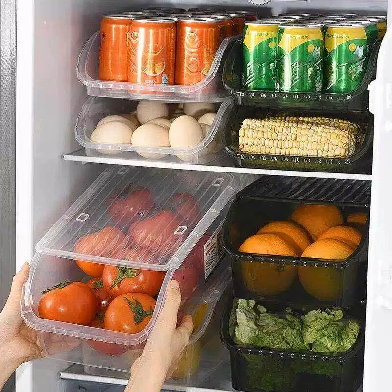

Transparent Kitchen Storage Box with Lid for Refrigerator Food Egg Vegetable Preservation Container Korean Style Home ...