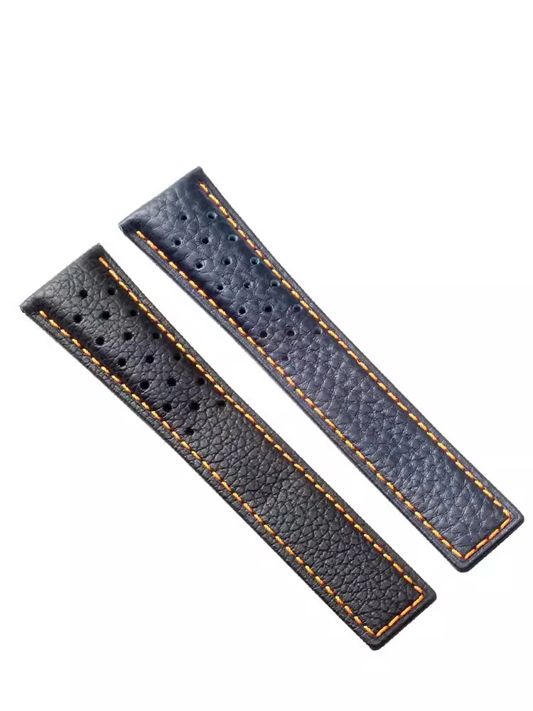 For TAG Heuer Men F1 Monaco Gulf Oil Joint Name Breathable Cowhide Strap Accessories Genuine Leather Comfortable Watchbands 22mm view 2