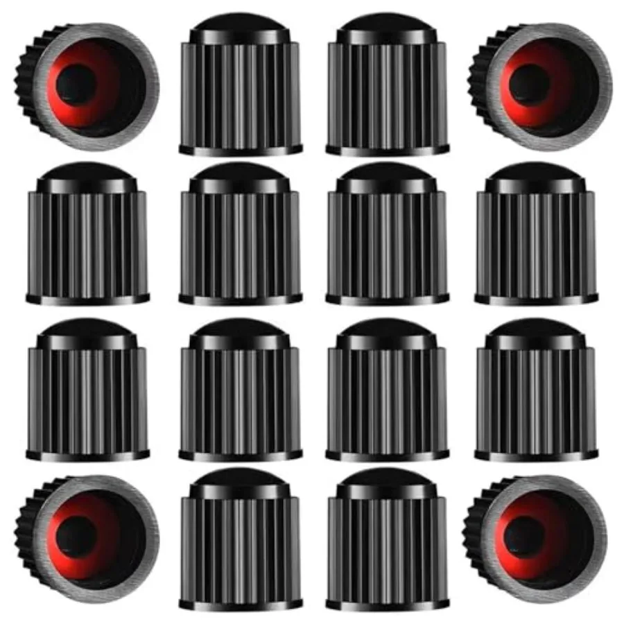 Tire Valve Caps has a Sealing Ring Tire Valve Stem Caps for BikeBicycle Car Motorbike 16pcs Black