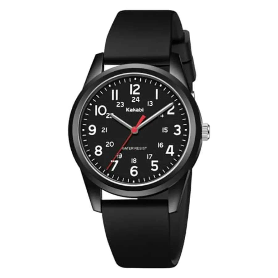 

Watches for Mens Womens Unisex Easy to Read Analog Quartz Wristwatch Silicone Strap Military 24 Hour Time Casual Comfortable 30