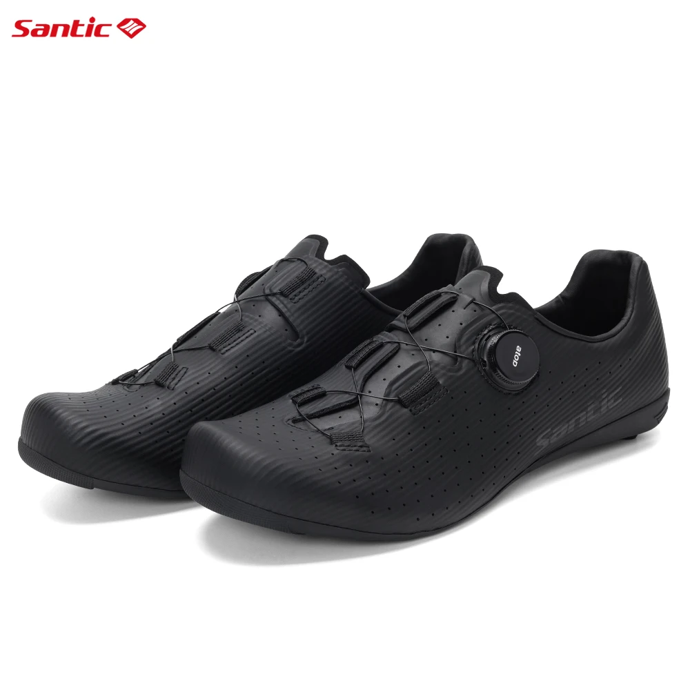 Santic Koolstofvezel Fietsschoenen Outdoor Slijtvaste Road Riding Sneakers Unisex Heren Dames Verstelbare Pro Racing Fietsschoen