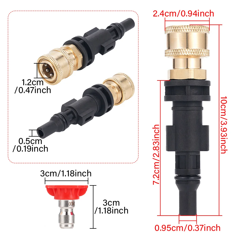 1/4in Quick Connector Pure Copper for Lavor Hammer Flex Washers 5-7 Nozzle Kits Compatible Vax ChampionSterwins