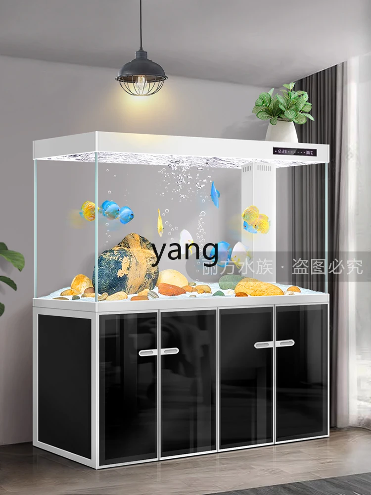 Yhl High-End Large Dragon Fish Tank Living Room Office Screen Super White Glass Base Cabinet Fish Globe Customizable