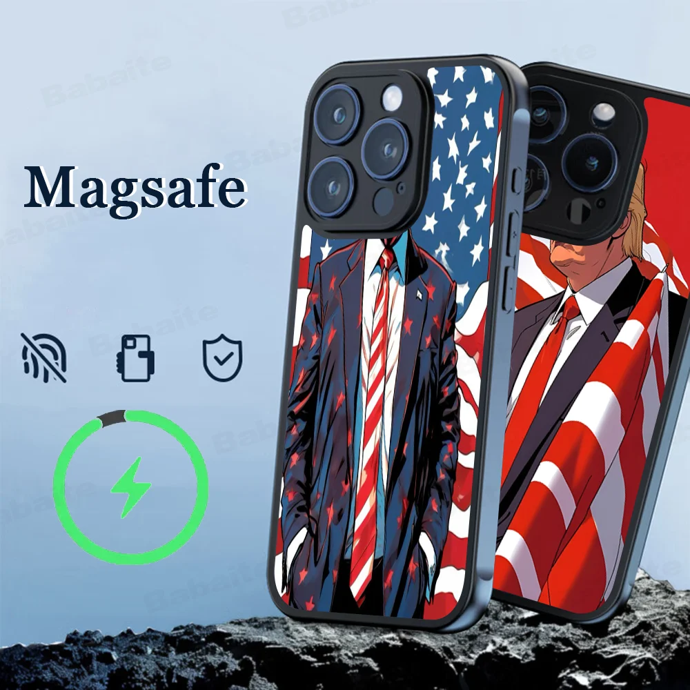 D-Donald T-Trump 2024 Phone Case Magnetic Case For IPhone 16 14 13 12 11 15 Pro Max Plus For Magsafe Wireless Charge Cover