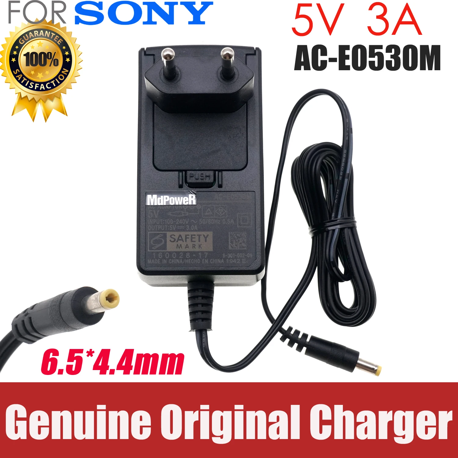 

5V 3A Original Power AC Adapter Charger For SONY SRS-XB30 AC-E0530M SRS-XB41 Portable Speaker Dock Power Supply