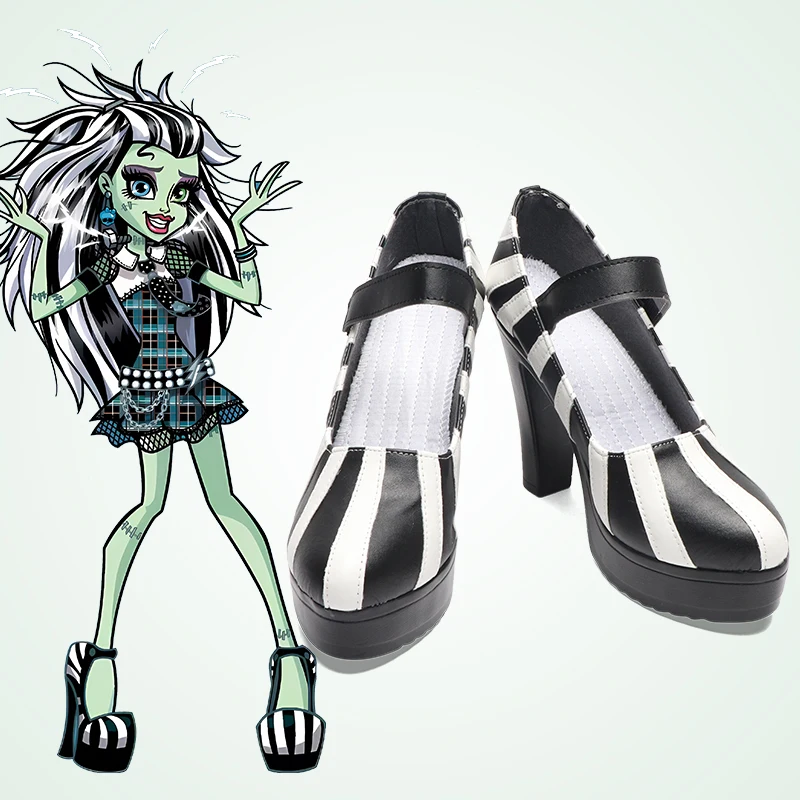 

Anime Shoes Monster High Frankie Stein Halloween Carnival Cosplay Boots Halloween Costume Accessories Props Made