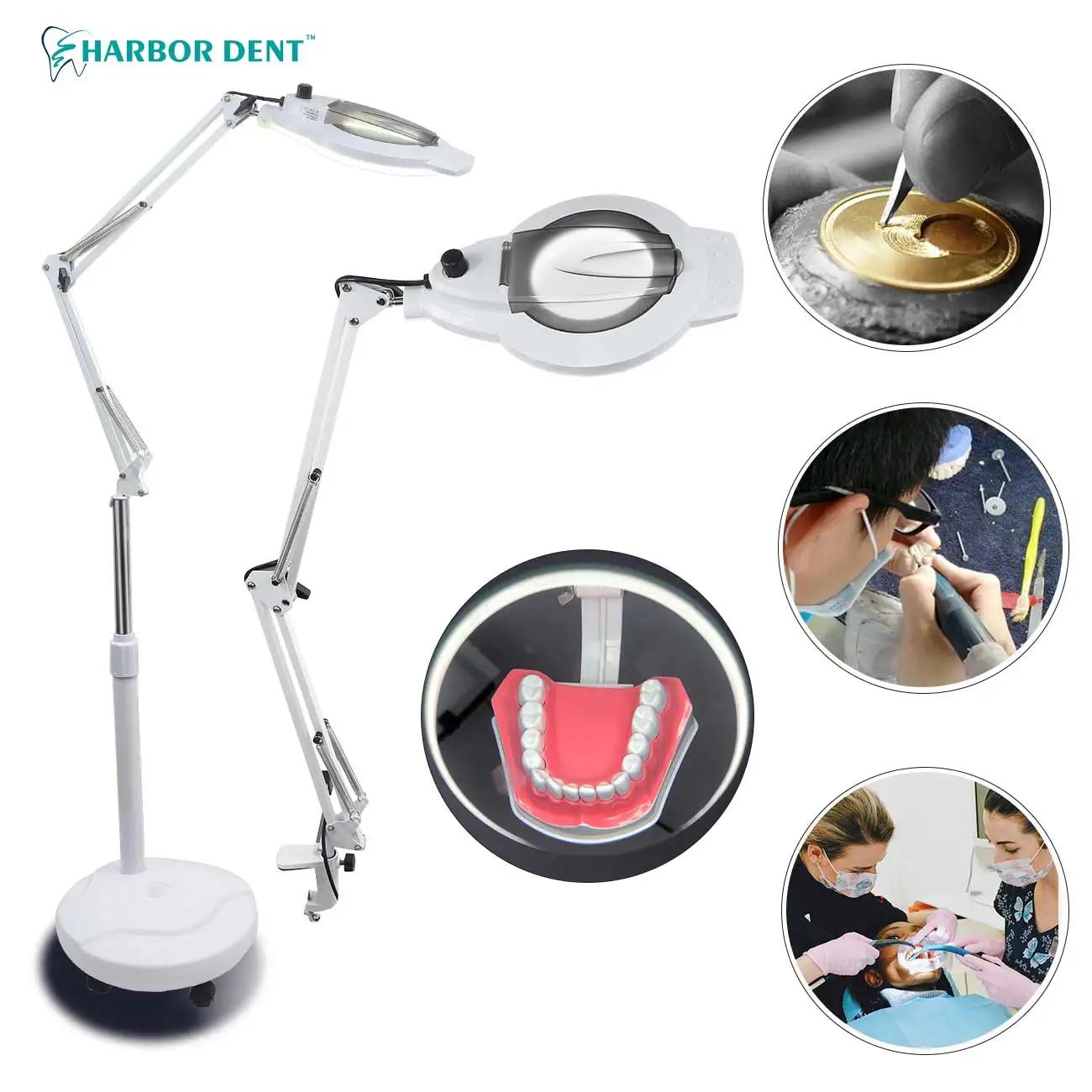 3XNew Luminous Magnifying Glass Monochrome LED Magnifying Glass for Soldering Iron Repair/Table lamp/Skincare BeautyTools/Dental