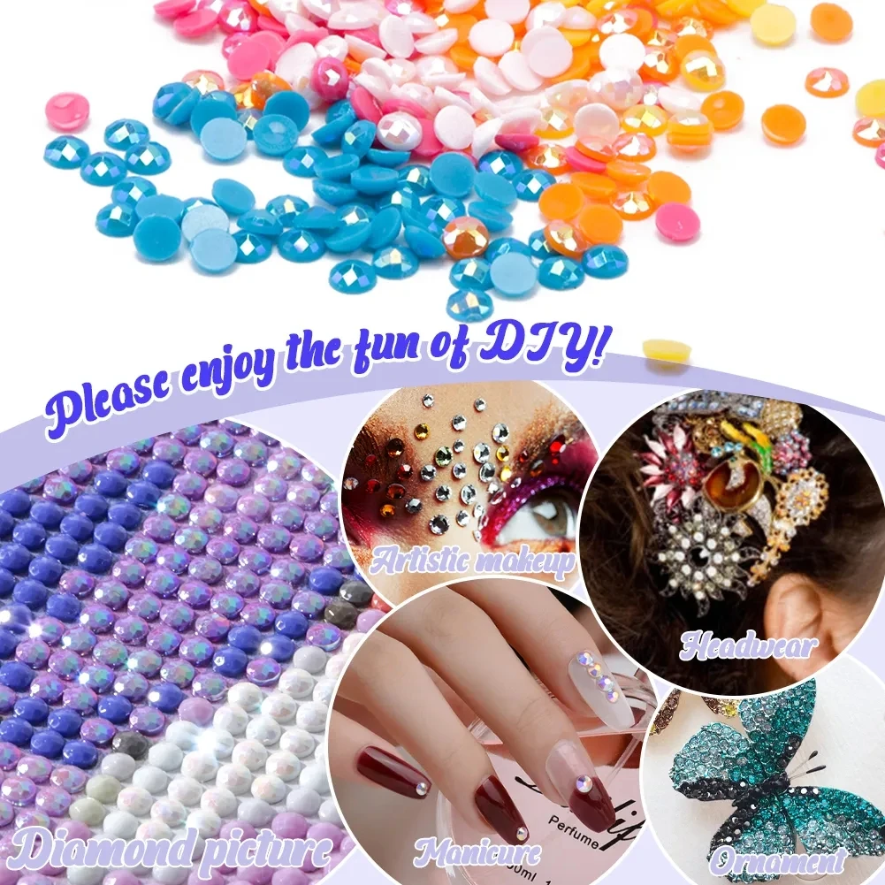 Wholesale New Round AB diamonds For DIY Diamond Painting Embroidery Resin Rhinestones 76 Colors Mosaic AB Drills Stones Jewelry