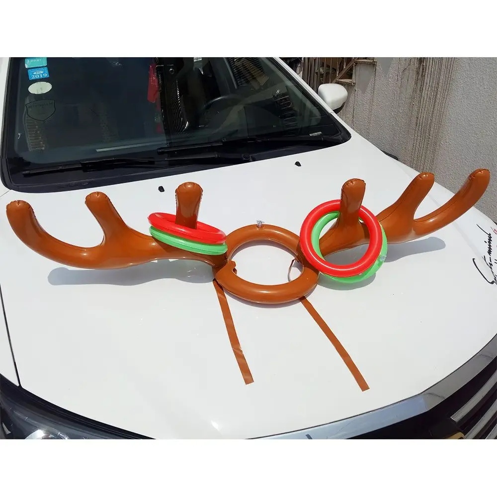 Bricolage jeu de noël noël enfants cadeau jouets gonflables anneau lancer Santa drôle renne bois chapeau