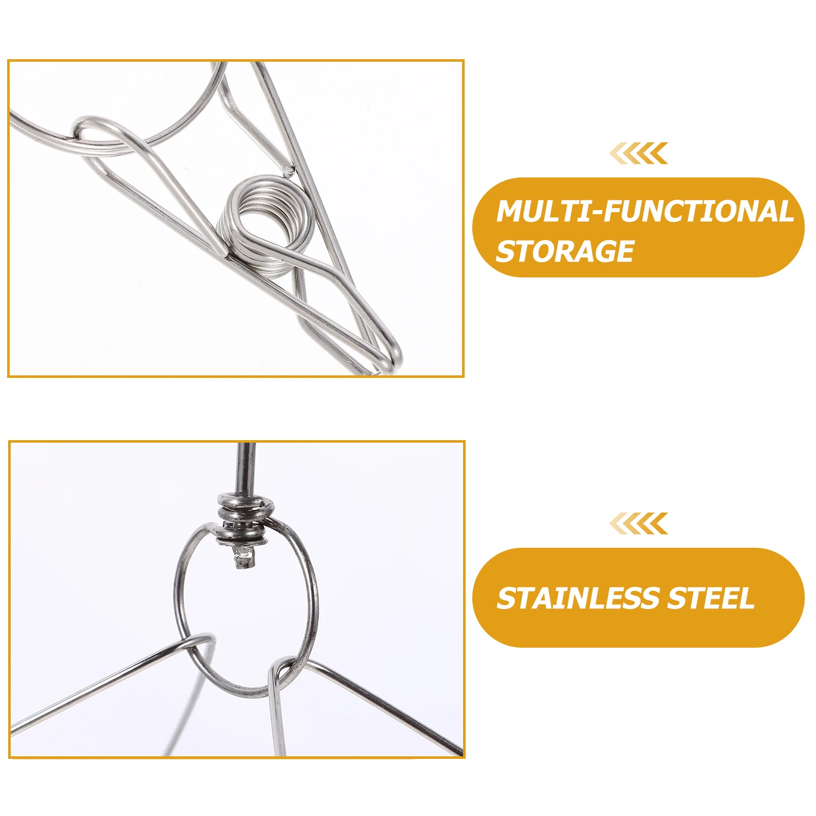 

40 Clips Stainless Steel Windproof Clothespins for Laundry Drying Rack Socks Underwear Bra Shirt Hat Balcony Bedroom Closet