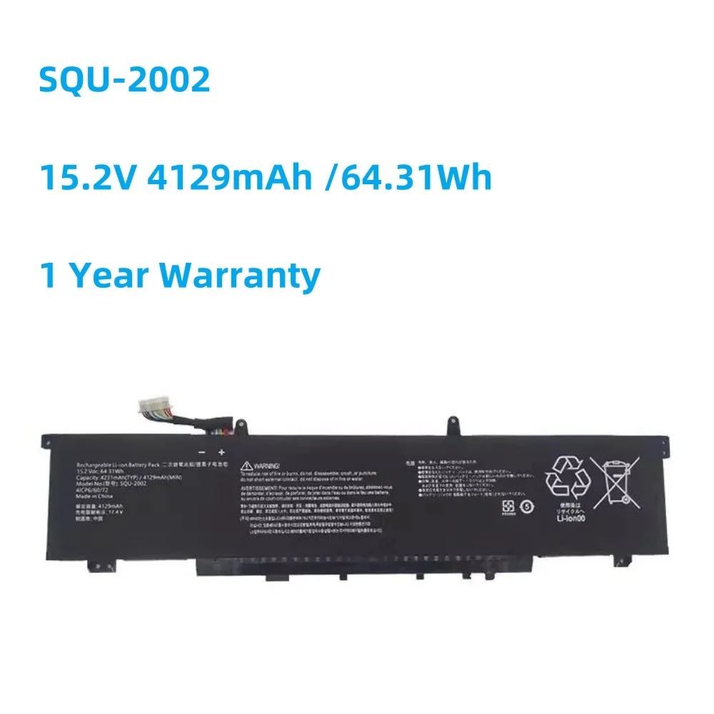 

SQU-2002 15.2V 4129mAh /64.31Wh Laptop Battery For zero 2021 SQU-2002 916QA139H Notebook