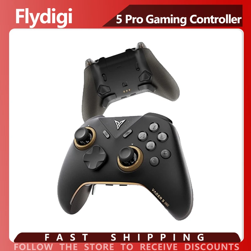 Flydigi Vader 5 Pro Gaming Controller, Force-Adjustable Joystick, Knob-Adjusted Resistance Vibration Triggers Multi-Connection