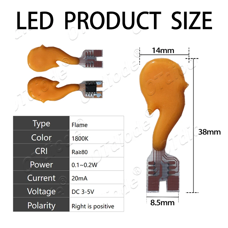 LED 3v 5v Flashing Candle Lights COB LEDs Flame Lights 1800K DC3-5V Birthday Party Decoration Light Bulbs Diode Accessories DIY image 3