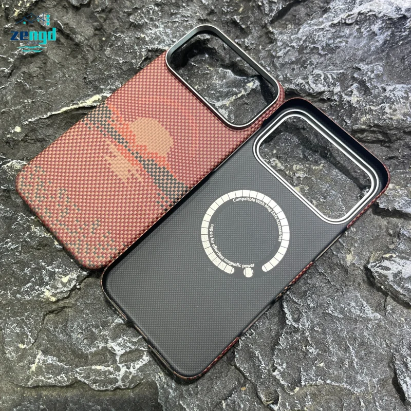 حافظة هاتف فاخرة فاخرة من ألياف الأراميد من سلسلة iPhone 17 مع ملمس مغناطيسي ممتاز #4