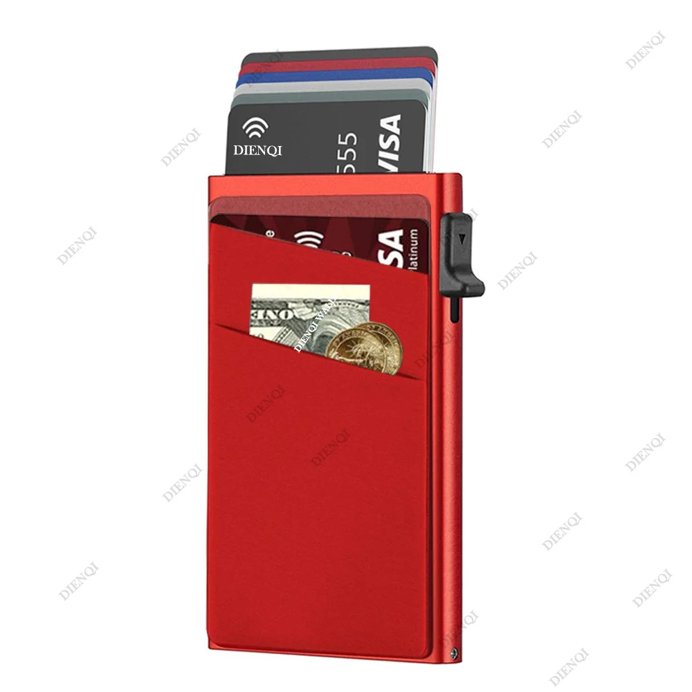 Anti-diefstal kaartenbeschermers Kaarthouder Minimalistische slimme portemonnee RFID-bescherming Aluminium metalen doos Kaarthouder Case Porte Carte