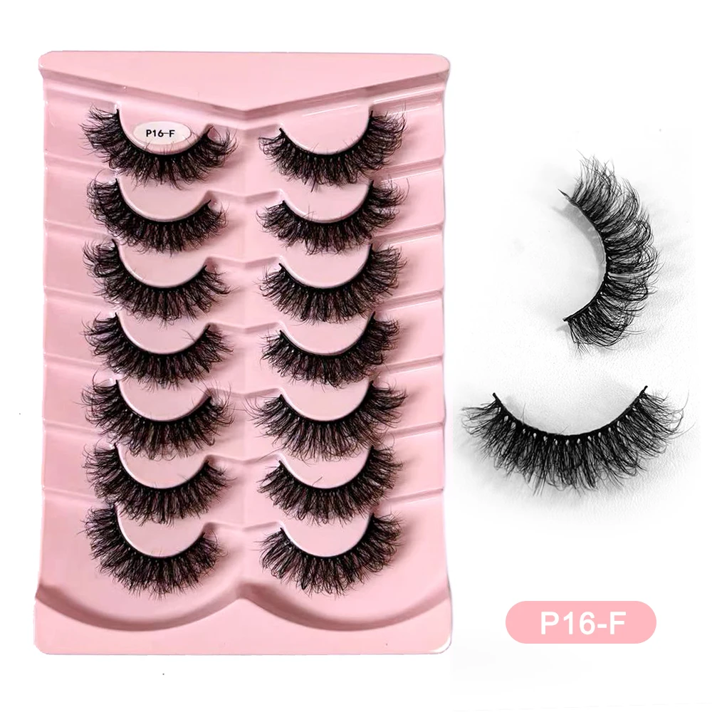 7 أزواج من الرموش الصناعية رموش ناعمة ذات مظهر طبيعي رموش زائفة من المينك الصناعي حزمة رموش صناعية