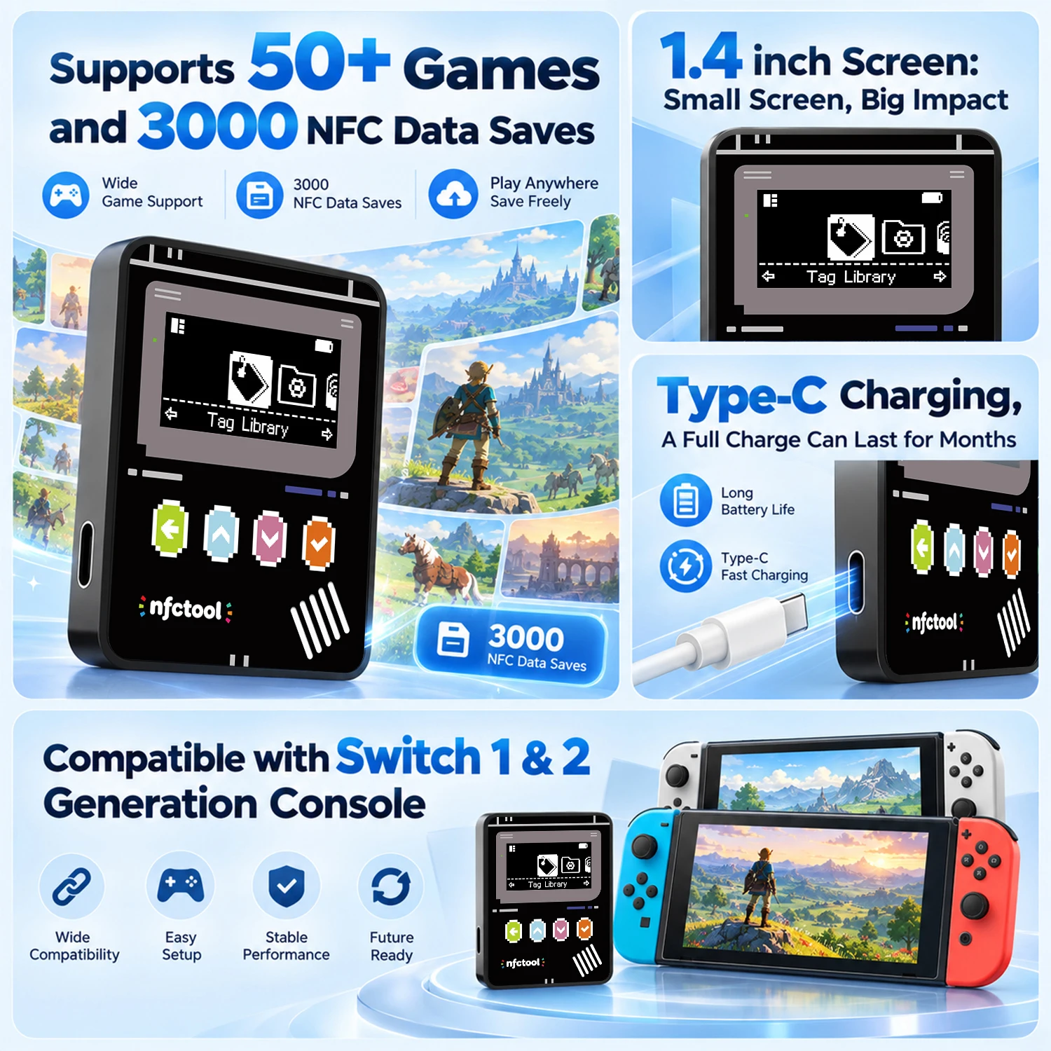 Wireless NFC Emulator for Switch 1 & 2 Generation Consoles For Unlimited Card-Swiping Simulator Bin Unlock Key