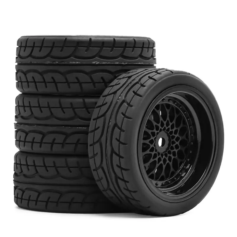 

4 Pieces of 64mm Rc Rally Car Tires Drift Tires Fw06 Tamiya Tt01 Tt02 Xv01 1/10 Rc Racing Car Upgrade Parts Wheel Tires