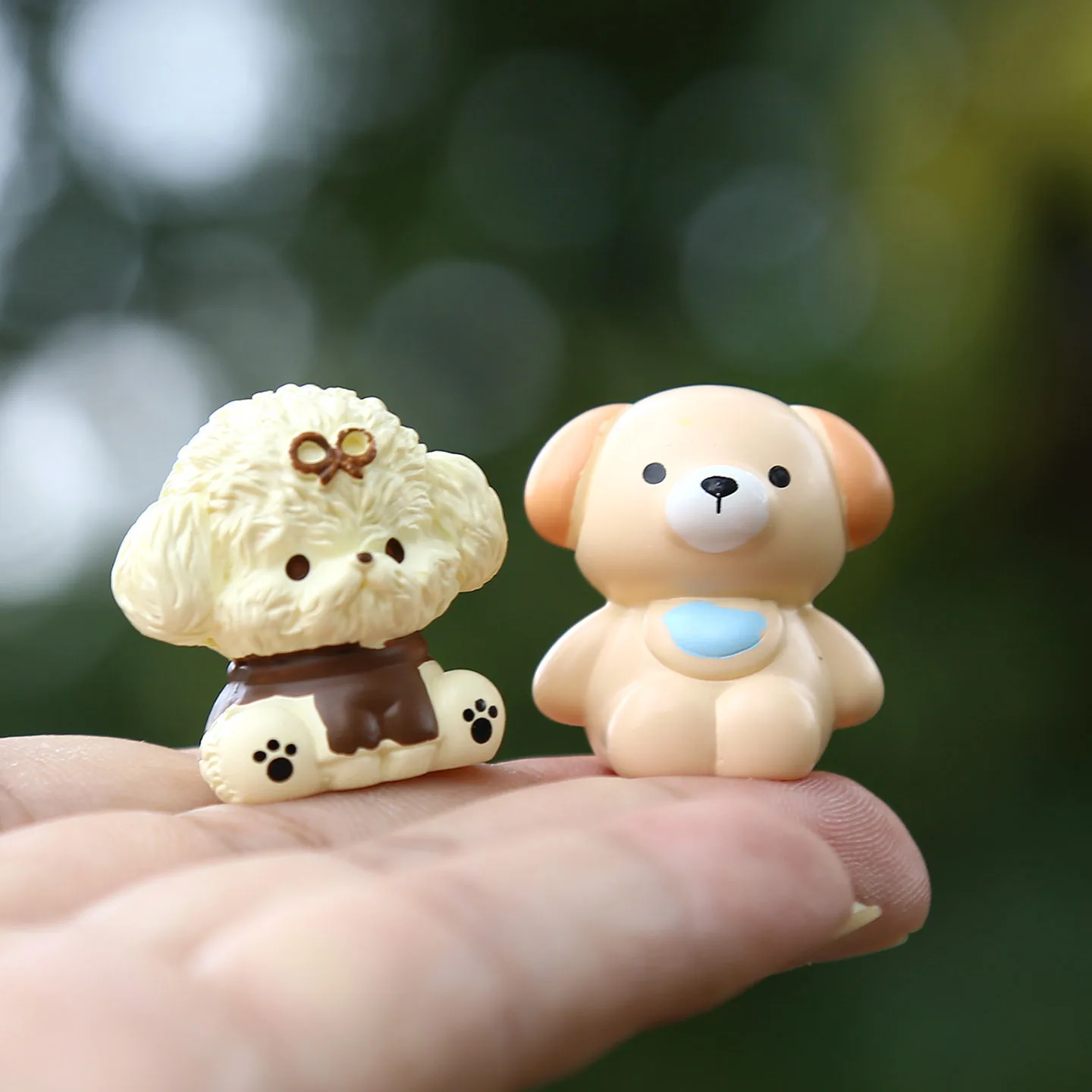 1개 신상 미니 레진 동물 인형 장난감 만화 강아지/개구리/카피바라/양 장난감 모델 힐링 데스크탑 장식품