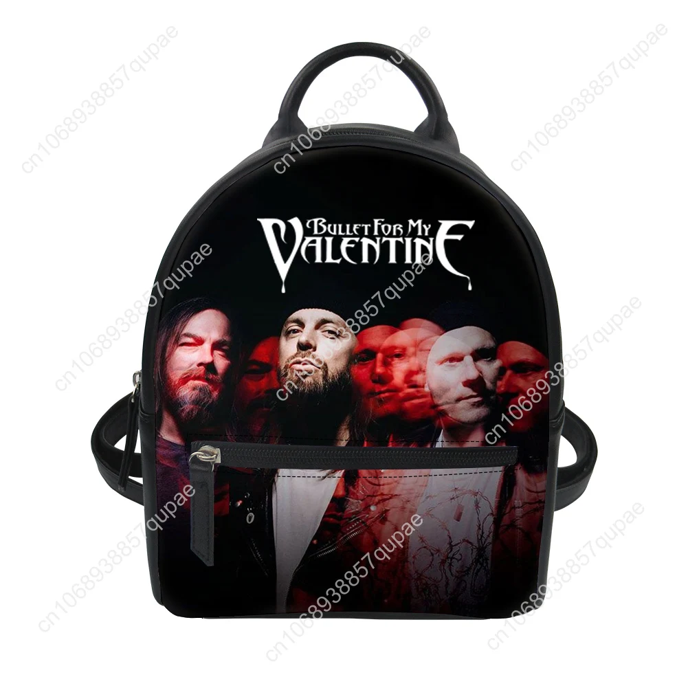 Bullet for My Valentine band Custom Backpack Purse Women Carter Schoolbags Double Shoulder Bag Mini Daypack Leather Travel Bag