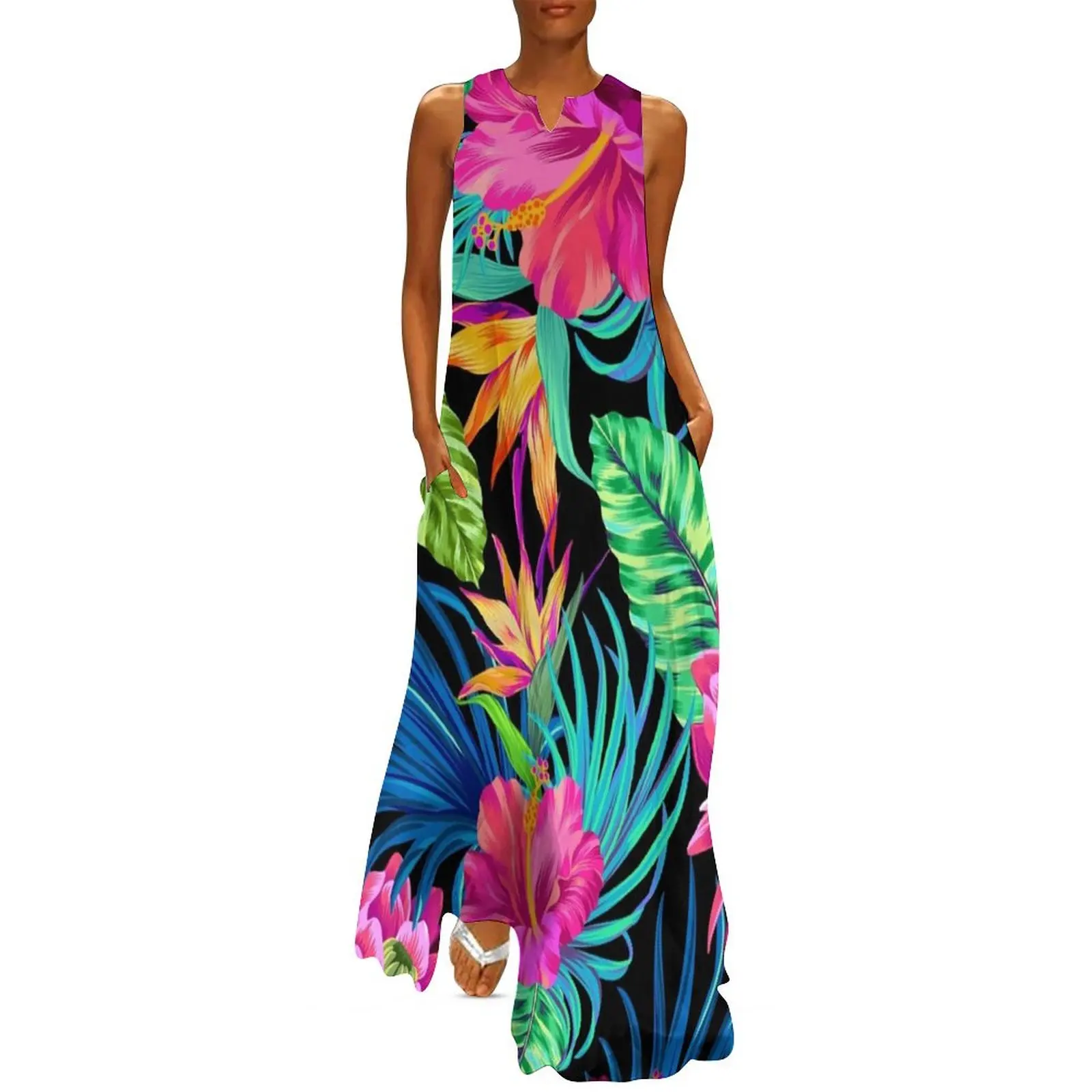 

Drive You Mad Hibiscus Pattern Long Dress Womens dresses sexy dress for women Dress