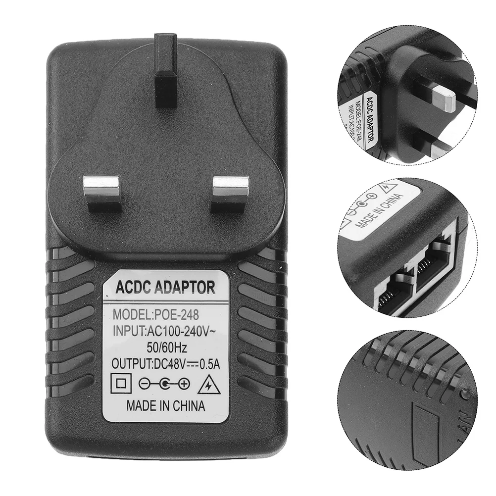 Adapter 24V 1A Dual Rj45 For Router Camera Wall Plug Over Voltage Temperature Protection Injector