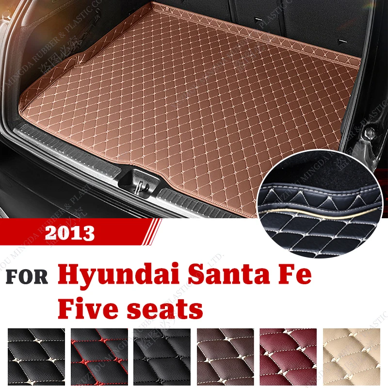 

Коврик в багажник автомобиля с высоким краем для Hyundai Santa Fe, пять мест, 2013, нескользящий нижний коврик в багажник автомобиля