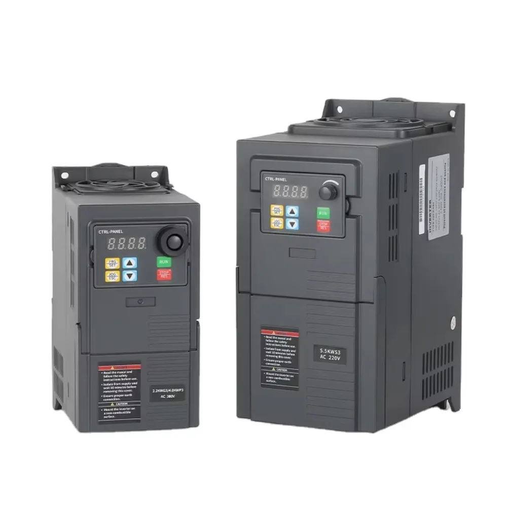 Mini VFD Variable Frequency Drive 0.75kW-11kW, 220V/380V Small Power Inverter for Motor Control