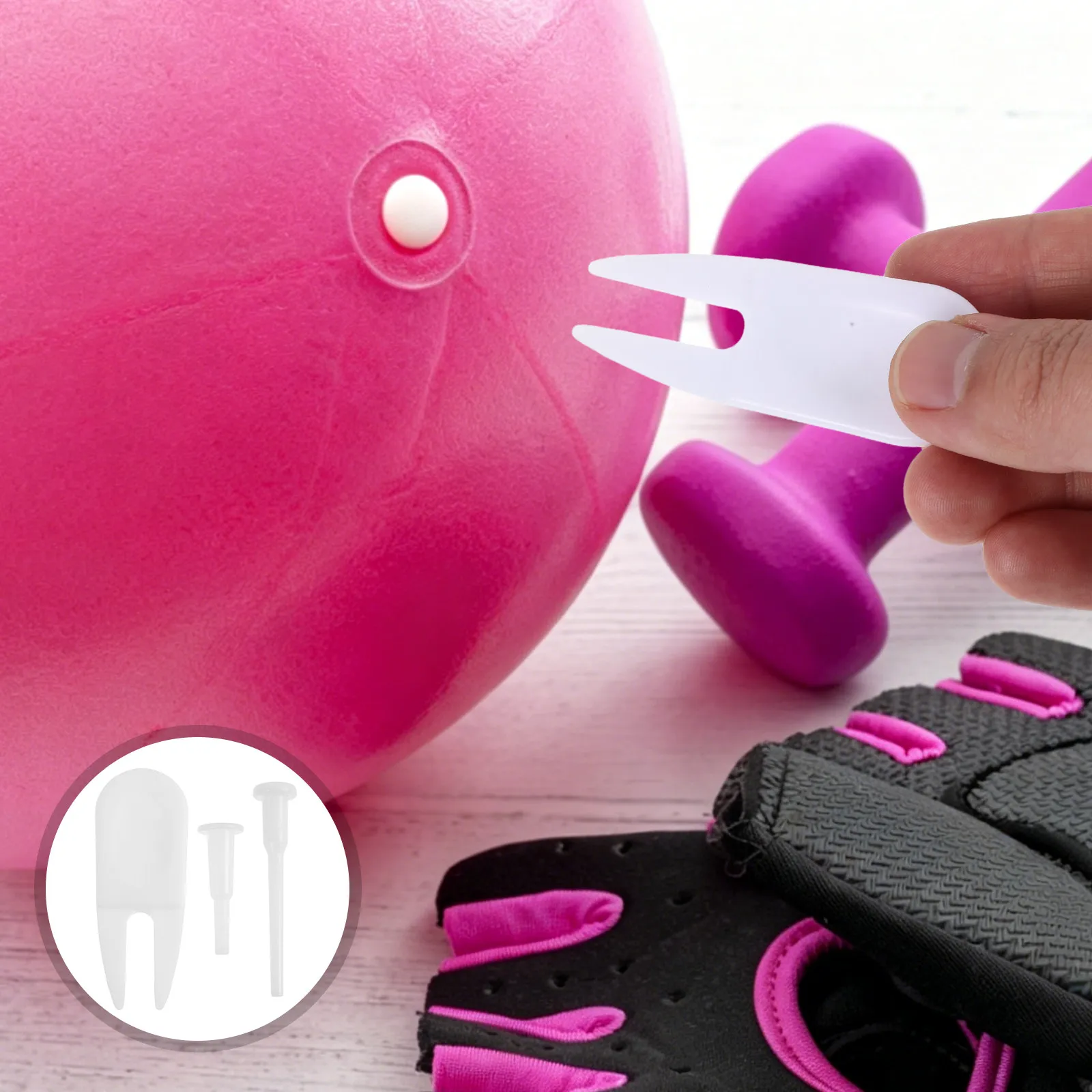 1Set Yoga Ball Inflatable Plug Replacement Kit Long Short Plastic Pins Air Stopper Pins Air Valve Seal for Exercise Stability
