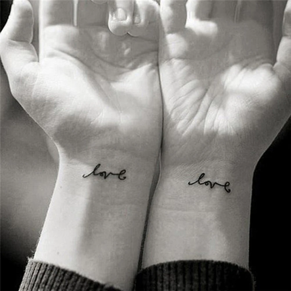 Love Temporary Tattoos Sticker Love Letters Pattern Waterproof Tattoo Body Art